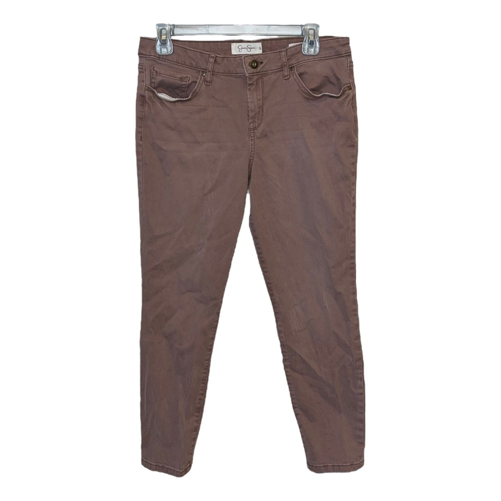Jessica Simpson Forever Rolled Ankle Crop Skinny Jeans in Pink Salmon High Rise - Picture 3 of 5
